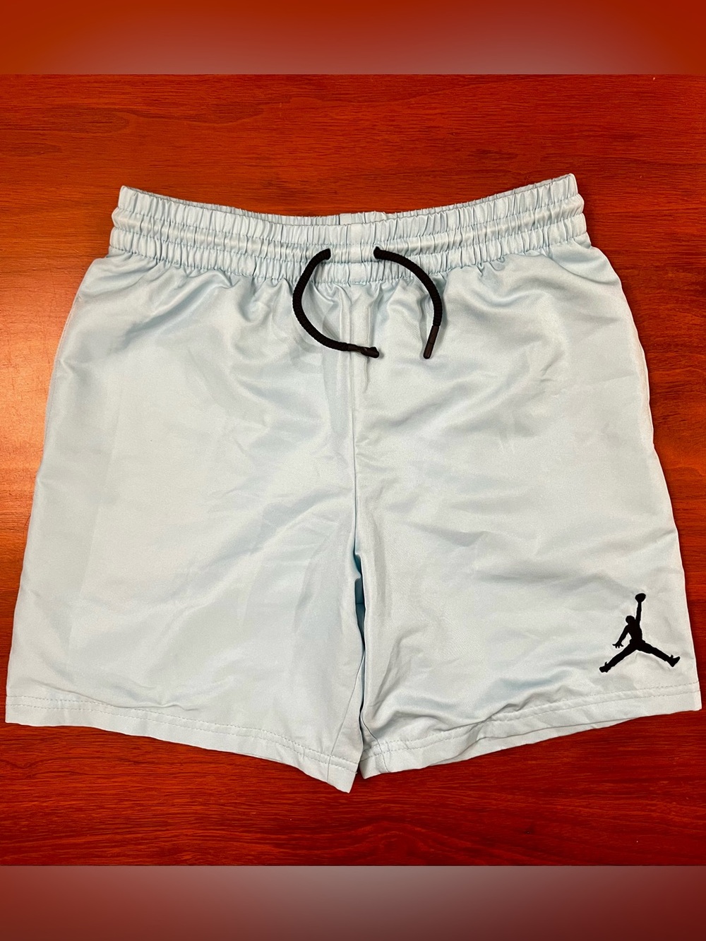 Jordan Light Blue Boys Athletic Shorts with Black Drawstring